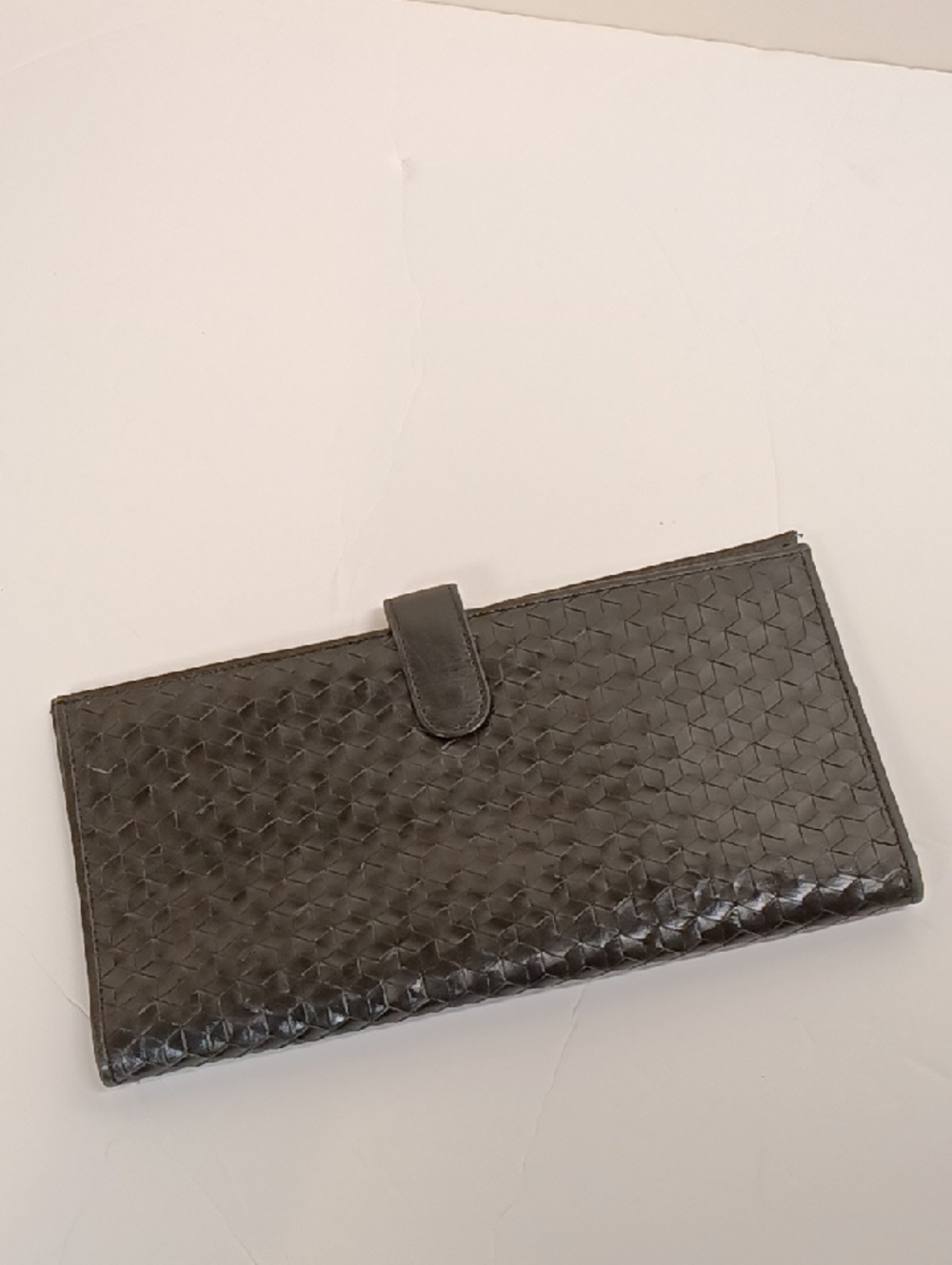 Cole Haan Vintage Travel Wallet Genuine Woven Leather